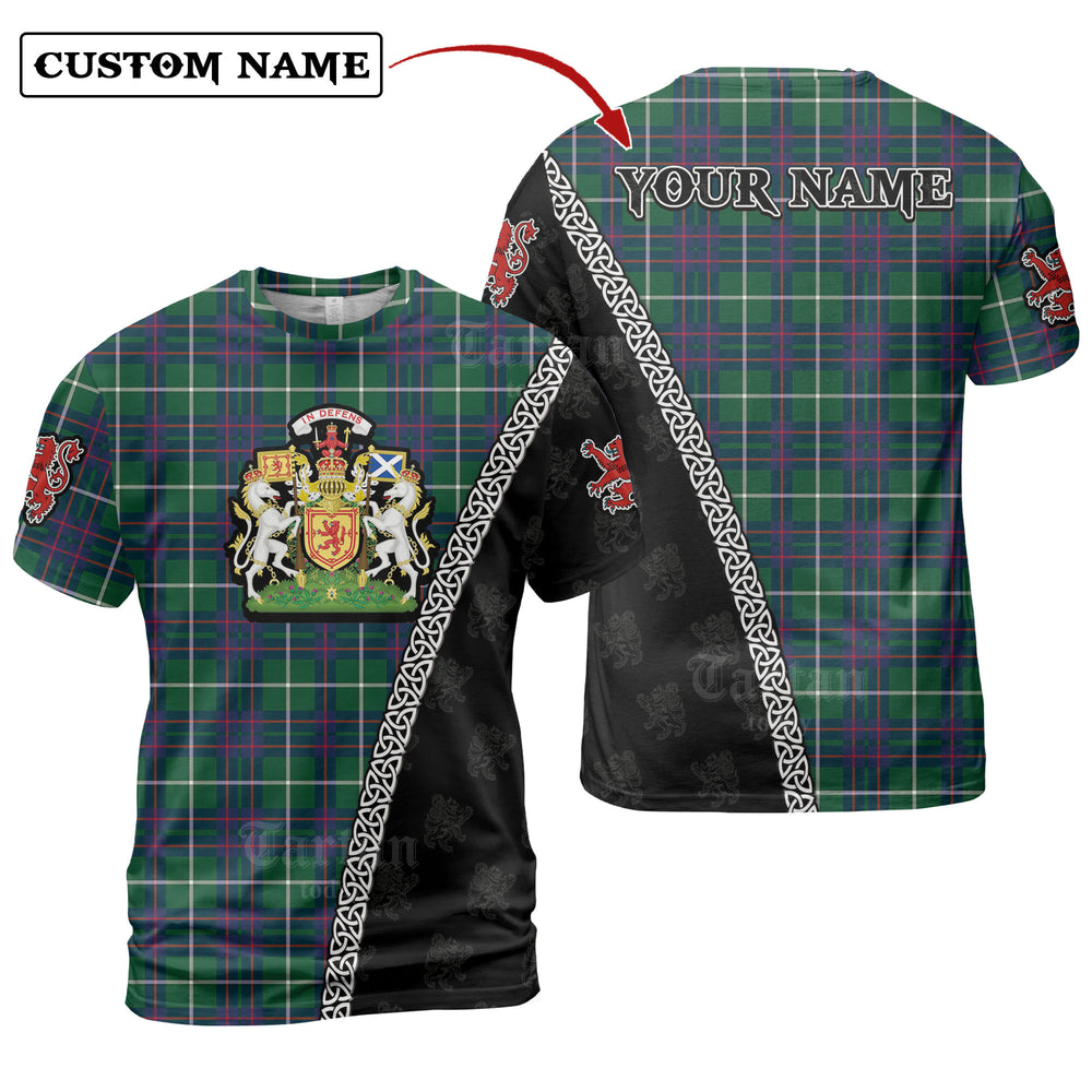 MacIntyre Hunting Modern Tartan Shirt with Scotland Coat of Arms & Custom Name YM93