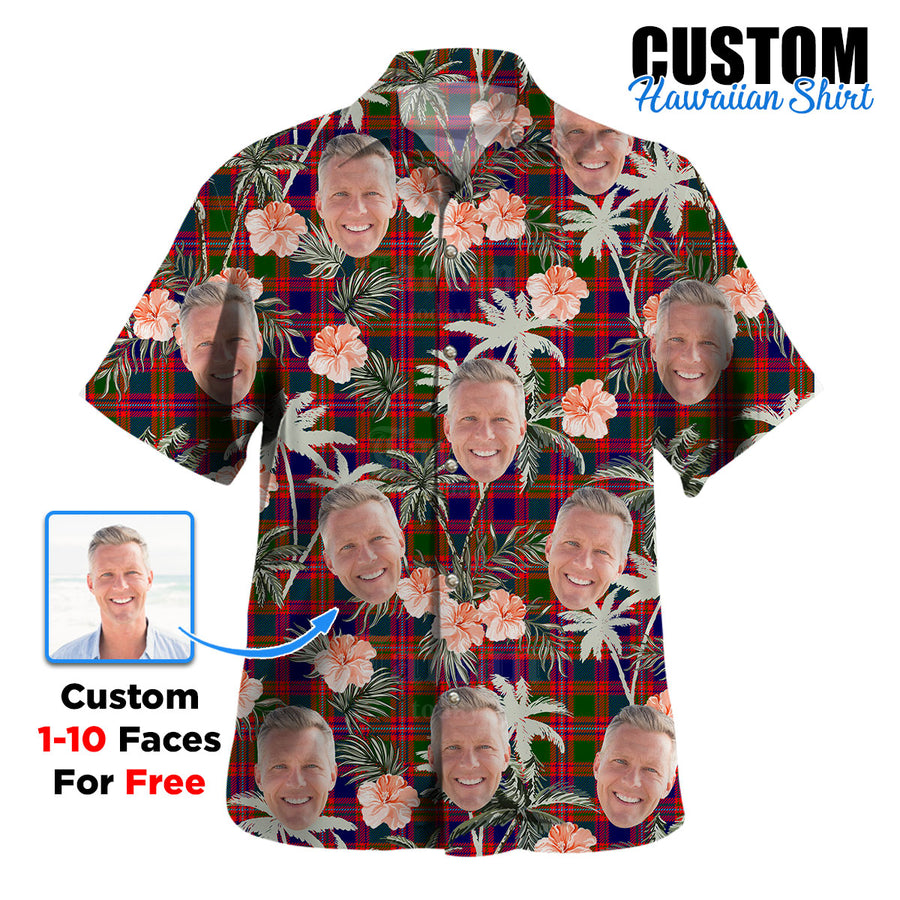 Clan MacIntyre Modern Tartan Custom Face Hawaiian Shirt – Unisex Gift for Family Members, Summer Party SD48 MacIntyre Modern Tartan Tartan Hawaii Shirt