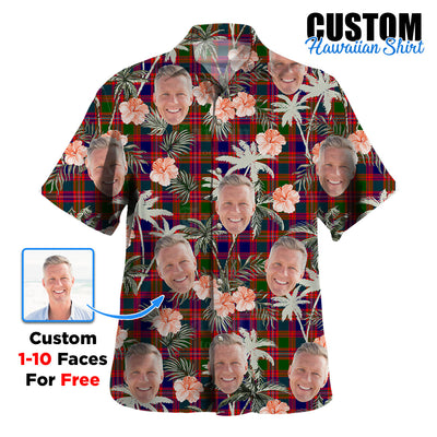 Clan MacIntyre Modern Tartan Custom Face Hawaiian Shirt – Unisex Gift for Family Members, Summer Party