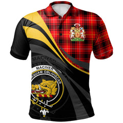 Clan MacIver Modern Tartan Polo Shirt - Royal Coat Of Arms Style CF91 MacIver Modern Tartan Tartan Polo