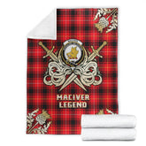 Clan MacIver Modern Tartan Gold Courage Symbol Blanket UQ54 Clan Hall Tartan Today
