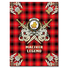 Clan MacIver Modern Tartan Gold Courage Symbol Blanket UQ54 Clan Hall Tartan Today