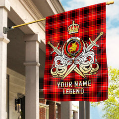 Custom Name Clan MacIver Modern Tartan Garden Flag with Clan Crest and the Golden Sword of Courageous Legacy CI74