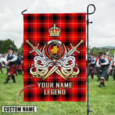 Personalized Custom Name Clan MacIver Modern Tartan Garden Flag with Clan Crest and the Golden Sword of Courageous Legacy CI74 - MacIver Modern Tartan Design, Scottish Heritage Gift