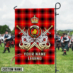 Personalized Custom Name Clan MacIver Modern Tartan Garden Flag with Clan Crest and the Golden Sword of Courageous Legacy CI74 - MacIver Modern Tartan Design, Scottish Heritage Gift