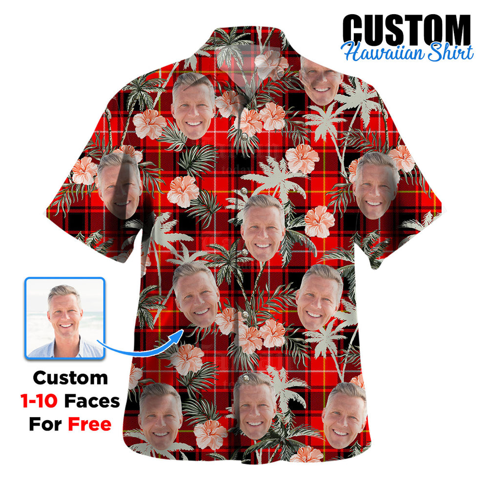 Clan MacIver Modern Tartan Custom Face Hawaiian Shirt – Unisex Gift for Family Members, Summer Party FP98 MacIver Modern Tartan Tartan Hawaii Shirt