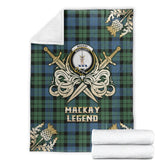 Clan MacKay Ancient Tartan Gold Courage Symbol Blanket WI92 Clan MacKay Tartan Today