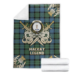 Clan MacKay Ancient Tartan Gold Courage Symbol Blanket WI92 Clan MacKay Tartan Today