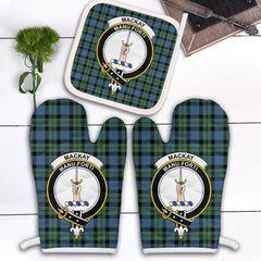 Clan Clan MacKay Ancient Tartan Crest Oven Mitt And Pot Holder (2 Oven Mitts + 1 Pot Holder) NU93 Clan MacKay Tartan Today