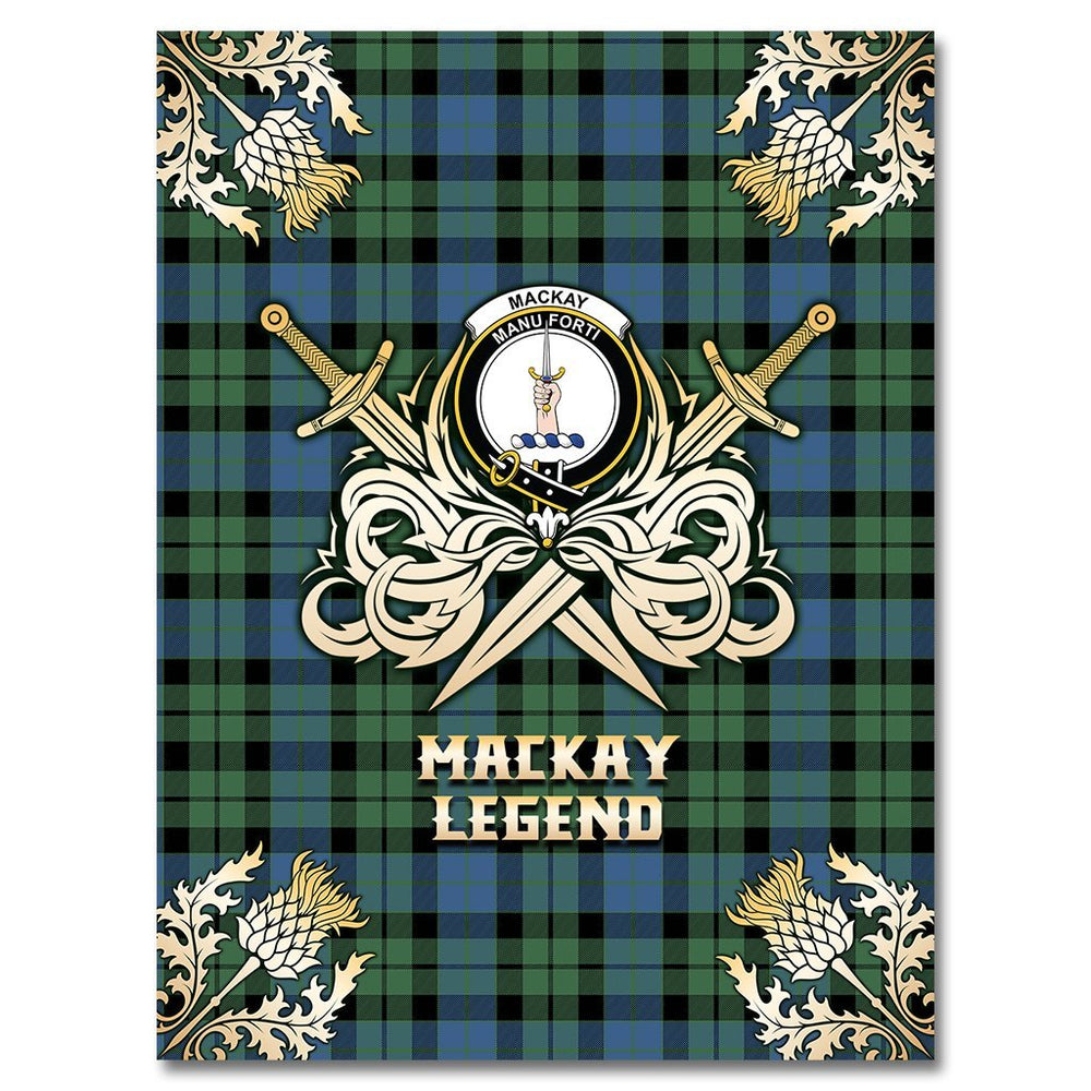 Clan MacKay Ancient Tartan Gold Courage Symbol Blanket WI92 Clan MacKay Tartan Today