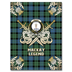 Clan MacKay Ancient Tartan Gold Courage Symbol Blanket WI92 Clan MacKay Tartan Today