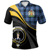 Clan MacKay Blue Tartan Polo Shirt - Royal Coat Of Arms Style BU30 MacKay Blue Tartan Tartan Polo