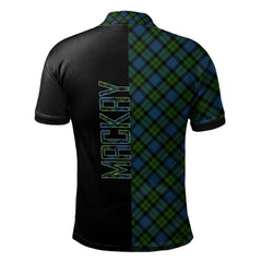 Clan MacKay Modern Tartan Polo Shirt Half of Me - Cross Style HL28 MacKay Modern Tartan Tartan Polo