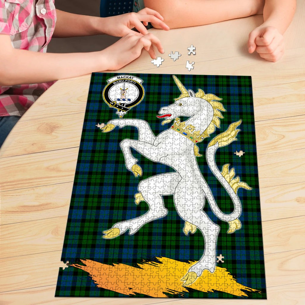 Clan MacKay Modern Tartan Crest Unicorn Scotland Jigsaw Puzzles Gift For Family QG54 Clan MacKay Tartan Today