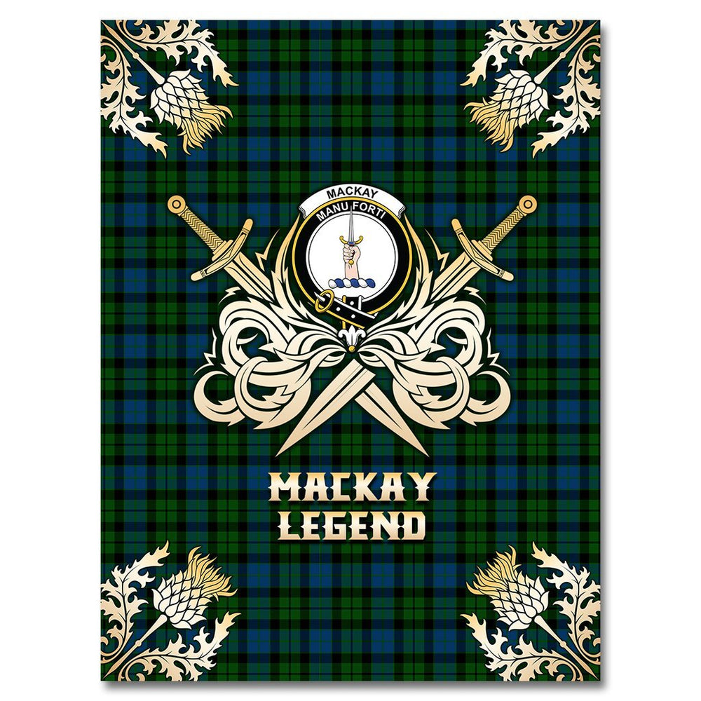 Clan MacKay Modern Tartan Gold Courage Symbol Blanket JD71 Clan MacKay Tartan Today