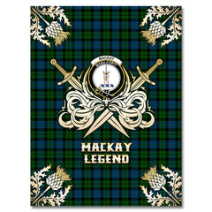 Clan MacKay Modern Tartan Gold Courage Symbol Blanket JD71 Clan MacKay Tartan Today