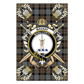 Clan MacKay Weathered Tartan Crest Black Garden Flag - Gold Thistle HK63 Clan MacKay Tartan Today