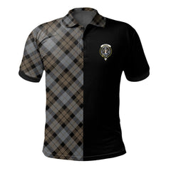 Clan MacKay Weathered Tartan Polo Shirt Half of Me - Cross Style WL92 MacKay Weathered Tartan Tartan Polo