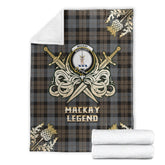 Clan MacKay Weathered Tartan Gold Courage Symbol Blanket GX68 Clan MacKay Tartan Today