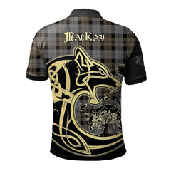 Clan MacKay Weathered Tartan Polo Shirt Viking Wolf NI43 MacKay Weathered Tartan Tartan Polo