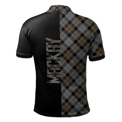 Clan MacKay Weathered Tartan Polo Shirt Half of Me - Cross Style WL92 MacKay Weathered Tartan Tartan Polo