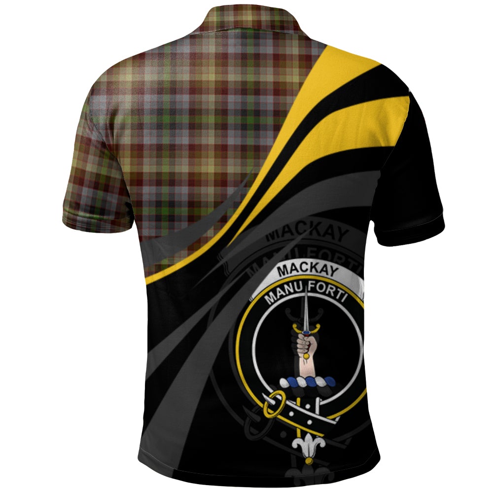 Clan MacKay of Strathnaver Tartan Polo Shirt - Royal Coat Of Arms Style HF44 MacKay of Strathnaver Tartan Tartan Polo
