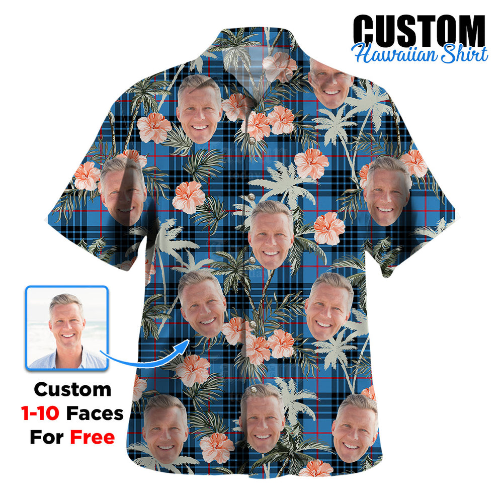 Clan MacKay Blue Tartan Custom Face Hawaiian Shirt – Unisex Gift for Family Members, Summer Party QJ83 MacKay Blue Tartan Tartan Hawaii Shirt