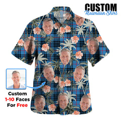Clan MacKay Blue Tartan Custom Face Hawaiian Shirt – Unisex Gift for Family Members, Summer Party QJ83 MacKay Blue Tartan Tartan Hawaii Shirt