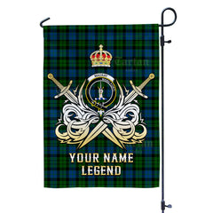 Custom Name Clan MacKay ModernCREST Tartan Garden Flag with Clan Crest and the Golden Sword of Courageous Legacy KR17