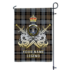 Custom Name Clan MacKay Weathered Tartan Garden Flag with Clan Crest and the Golden Sword of Courageous Legacy RS33
