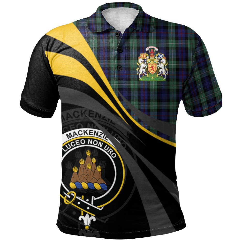 Clan MacKenzie Hunting Green Tartan Polo Shirt - Royal Coat Of Arms Style AO44 MacKenzie Hunting Green Tartan Tartan Polo