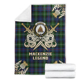 Clan MacKenzie Modern Tartan Gold Courage Symbol Blanket VR92 Clan MacKenzie Clan MacKenzie