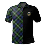 Clan MacKenzie Modern Tartan Polo Shirt Half of Me - Cross Style TH49 MacKenzie Modern Tartan Tartan Polo