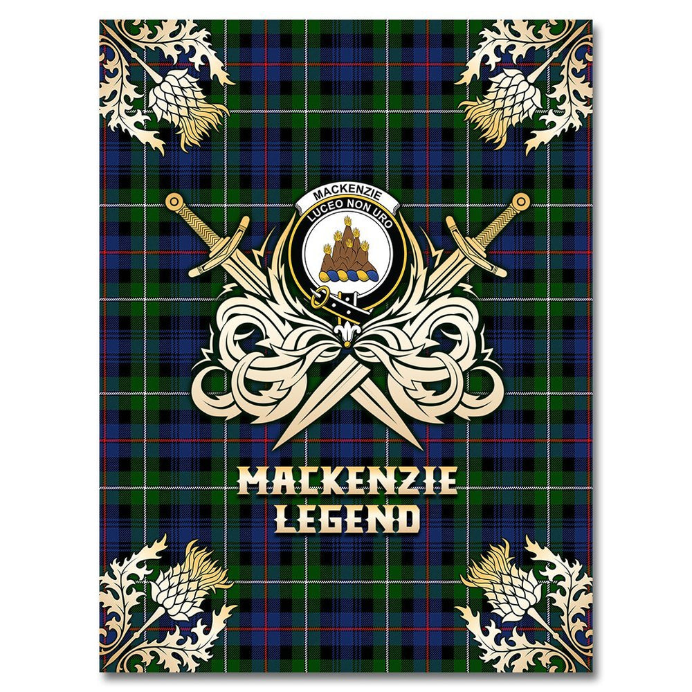 Clan MacKenzie Modern Tartan Gold Courage Symbol Blanket VR92 Clan MacKenzie Clan MacKenzie