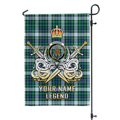 Custom Name Clan MacKenzie Dress Ancient Tartan Garden Flag with Clan Crest and the Golden Sword of Courageous Legacy GV37