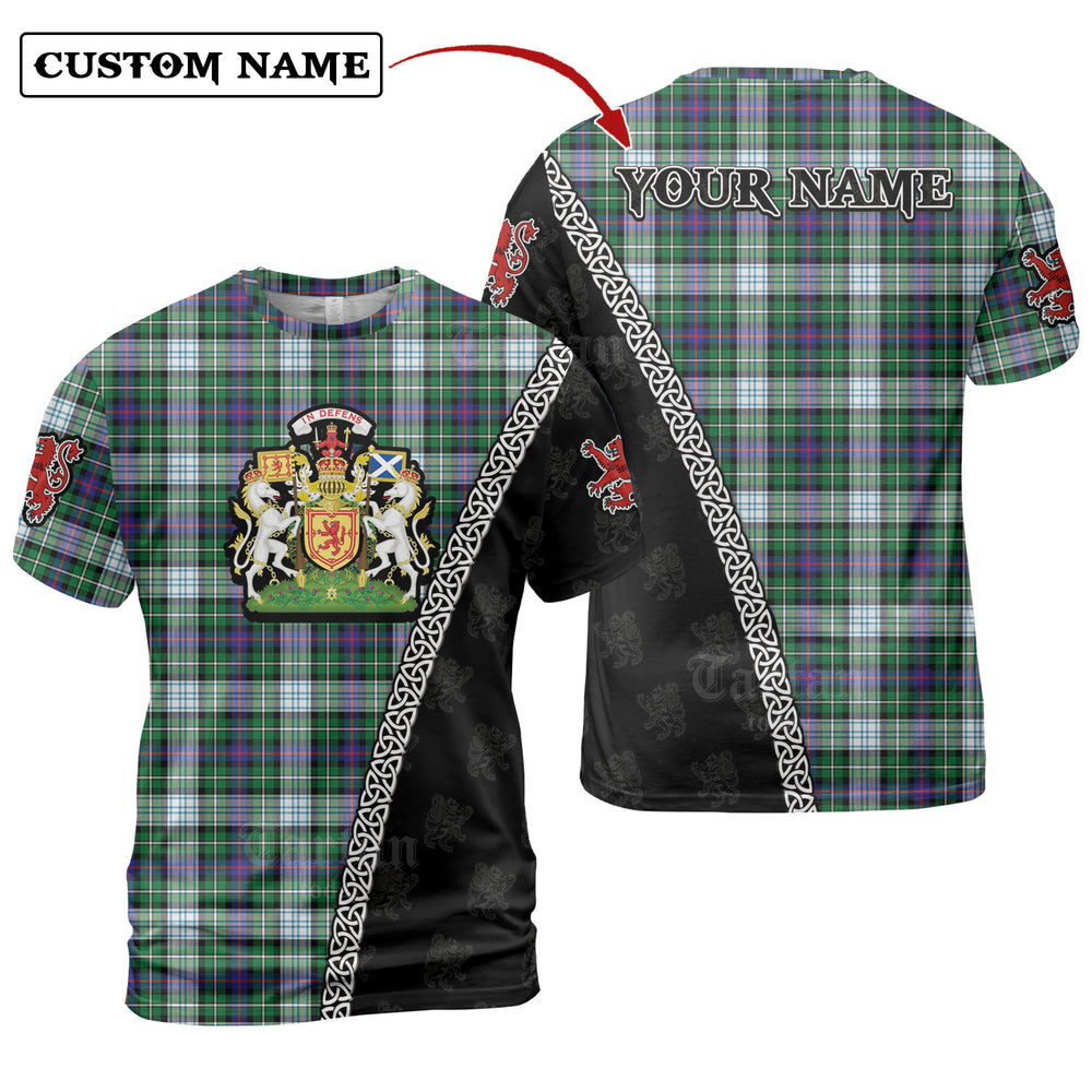 MacKenzie Dress Modern Tartan Shirt with Scotland Coat of Arms & Custom Name VX33