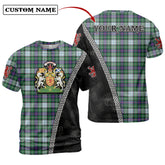 MacKenzie Dress Modern Tartan Shirt with Scotland Coat of Arms & Custom Name VX33