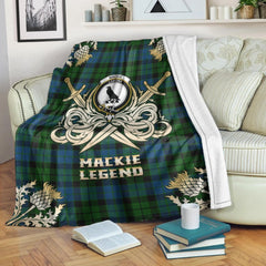 Clan MacKie Tartan Gold Courage Symbol Blanket NW78 Clan Mackie Tartan Today