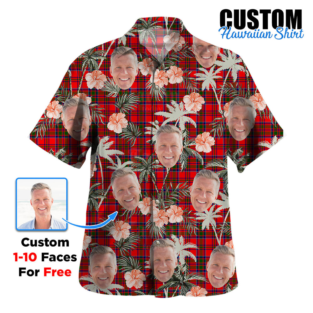 Clan MacKillop Tartan Custom Face Hawaiian Shirt – Unisex Gift for Family Members, Summer Party PS47 MacKillop Tartan Tartan Hawaii Shirt