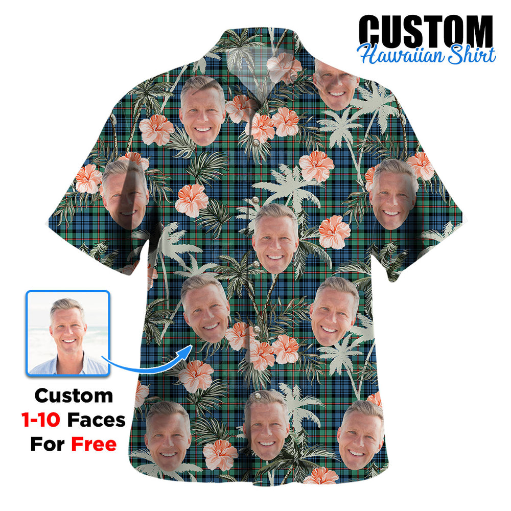 Clan MacKinlay Ancient Tartan Custom Face Hawaiian Shirt – Unisex Gift for Family Members, Summer Party EX48 MacKinlay Ancient Tartan Tartan Hawaii Shirt