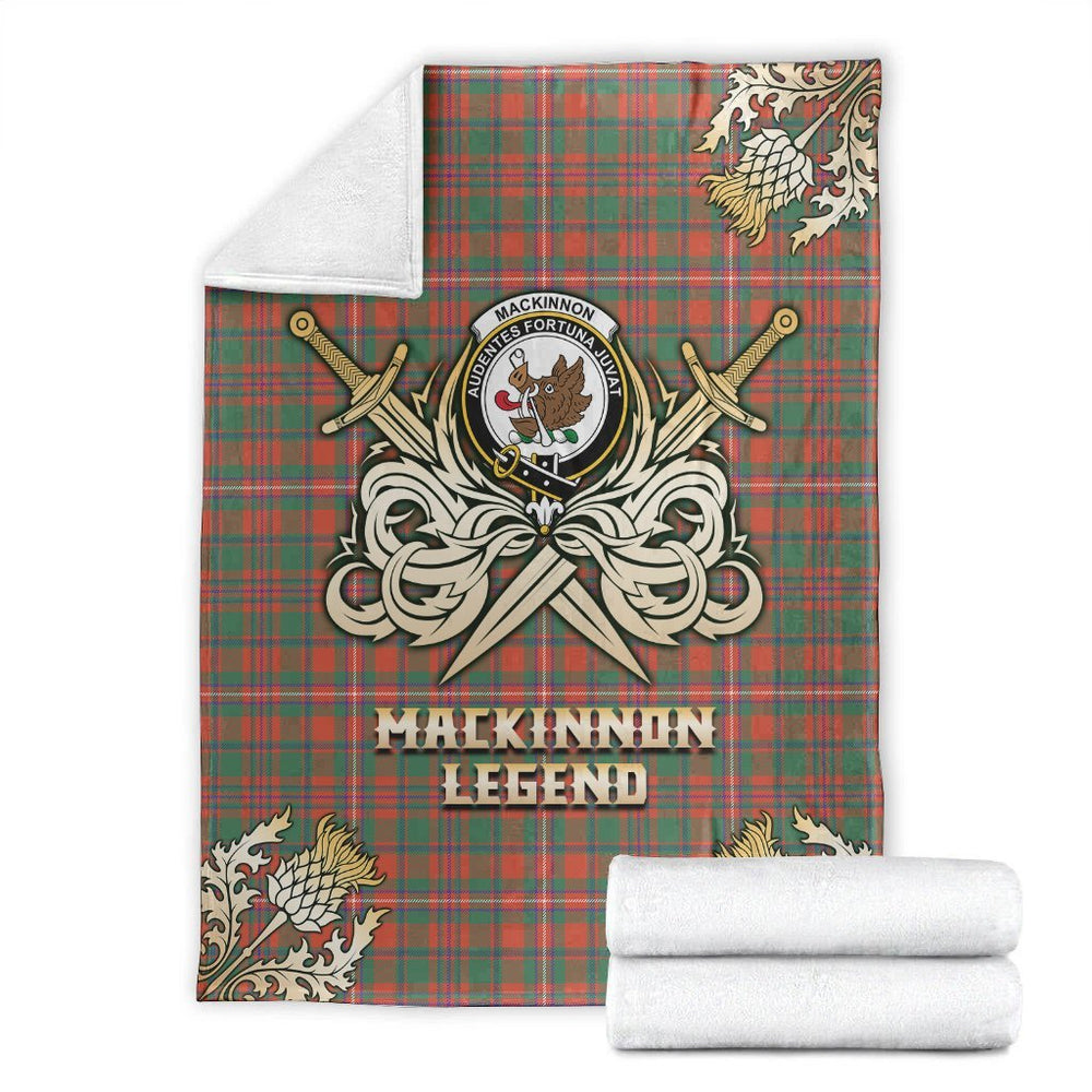 Clan MacKinnon Ancient Tartan Gold Courage Symbol Blanket QS11 Clan MacKinnon Tartan Today