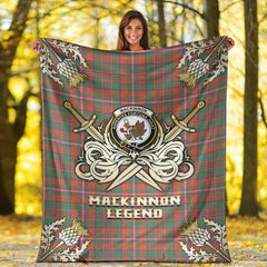 Clan MacKinnon Ancient Tartan Gold Courage Symbol Blanket QS11 Clan MacKinnon Tartan Today