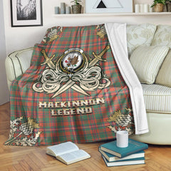 Clan MacKinnon Ancient Tartan Gold Courage Symbol Blanket QS11 Clan MacKinnon Tartan Today