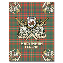 Clan MacKinnon Ancient Tartan Gold Courage Symbol Blanket QS11 Clan MacKinnon Tartan Today