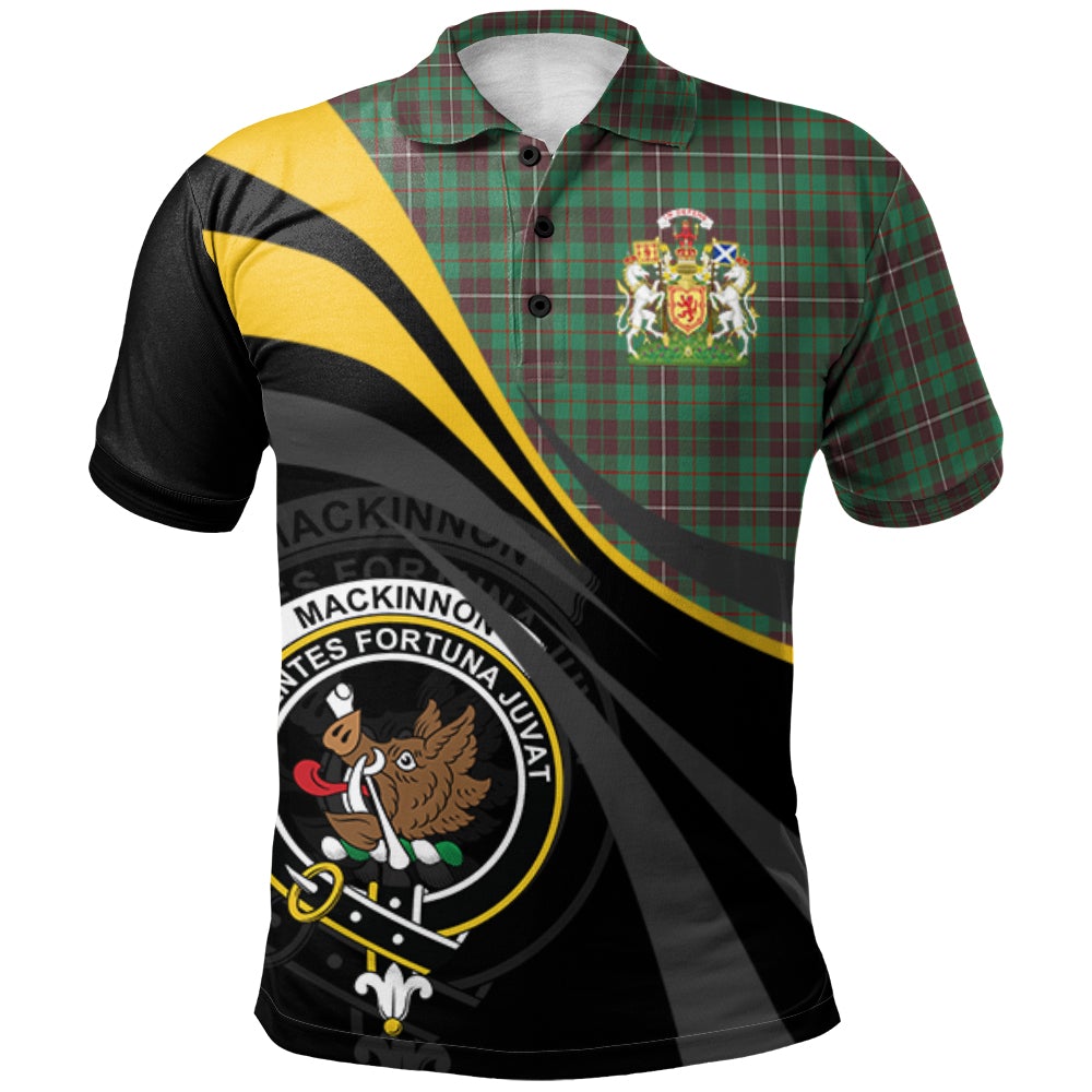 Clan MacKinnon Hunting Ancient Tartan Polo Shirt - Royal Coat Of Arms Style GB37 MacKinnon Hunting Ancient Tartan Tartan Polo