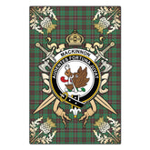 Clan MacKinnon Hunting Ancient Tartan Crest Black Garden Flag - Gold Thistle LS71 Clan MacKinnon Tartan Today