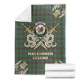 Clan MacKinnon Hunting Ancient Tartan Gold Courage Symbol Blanket CF60 Clan MacKinnon Tartan Today