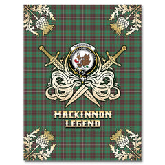Clan MacKinnon Hunting Ancient Tartan Gold Courage Symbol Blanket CF60 Clan MacKinnon Tartan Today