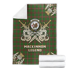 Clan MacKinnon Hunting Modern Tartan Gold Courage Symbol Blanket RD78 Clan MacKinnon Tartan Today