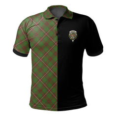Clan MacKinnon Hunting Modern Tartan Polo Shirt Half of Me - Cross Style NS71 MacKinnon Hunting Modern Tartan Tartan Polo